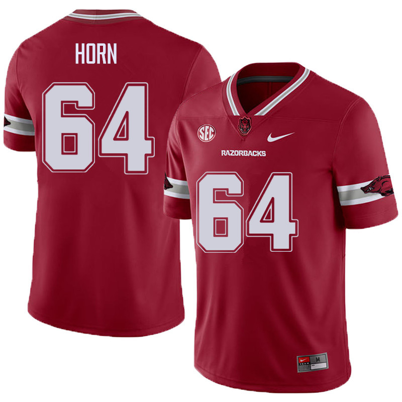 Men #64 Audry Horn Arkansas Razorback College Football Alternate Jerseys Sale-Cardinal